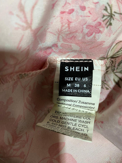 SHEIN |M| BUST 14| B17| BLUSH PINK FLORAL SMOCKED TIERED MAXI DRESS
