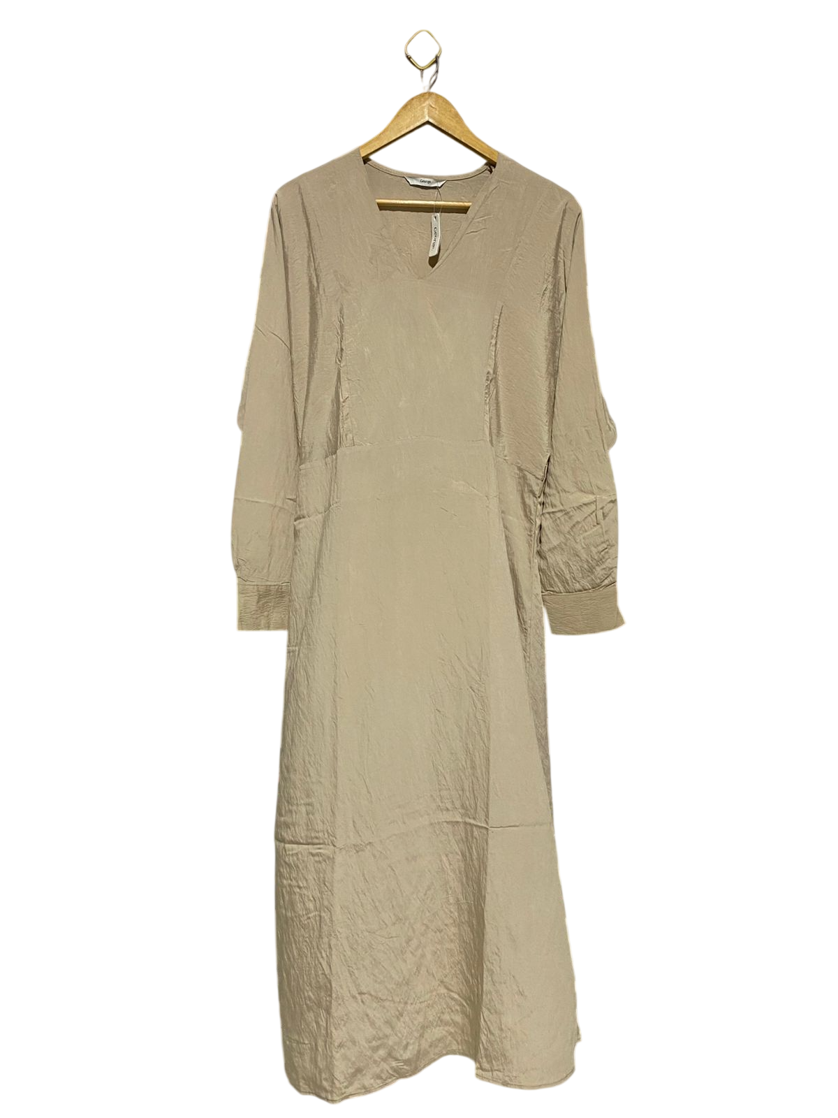 GEORGE |XL| BUST FREE| B18| MINIMALIST V-NECK LONG SLEEVE MAXI DRESS