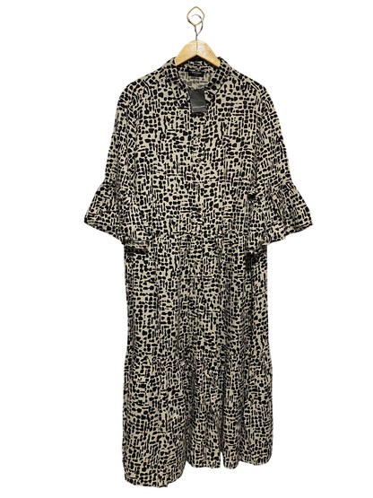 JD WILLIAMS |L| BUST FREE| B18| ABSTRACT DOT PRINT SMOCKED SHIRT DRESS