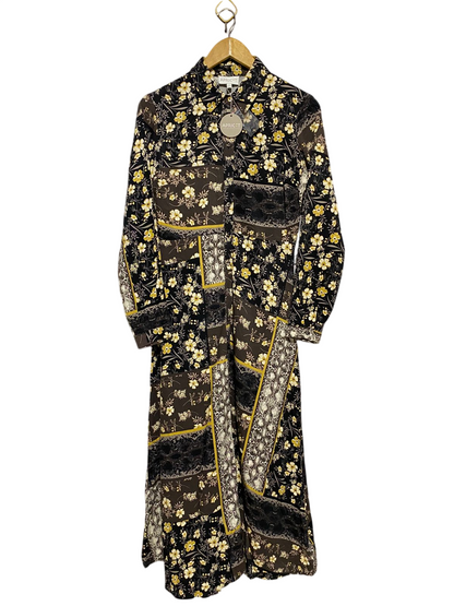 APRICOT |M| BUST 18| B18| PATCHWORK FLORAL PRINT MAXI SHIRT DRESS