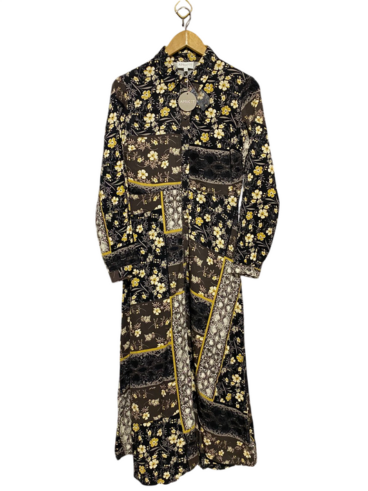 APRICOT |M| BUST 18| B18| PATCHWORK FLORAL PRINT MAXI SHIRT DRESS