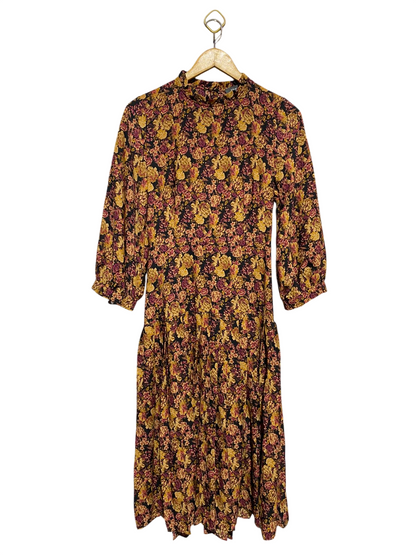 PRIMARK |M| BUST 17| B19| FALL FLORAL PRINT HIGH-NECK MIDI DRESS WITH PUFF SLEEVES