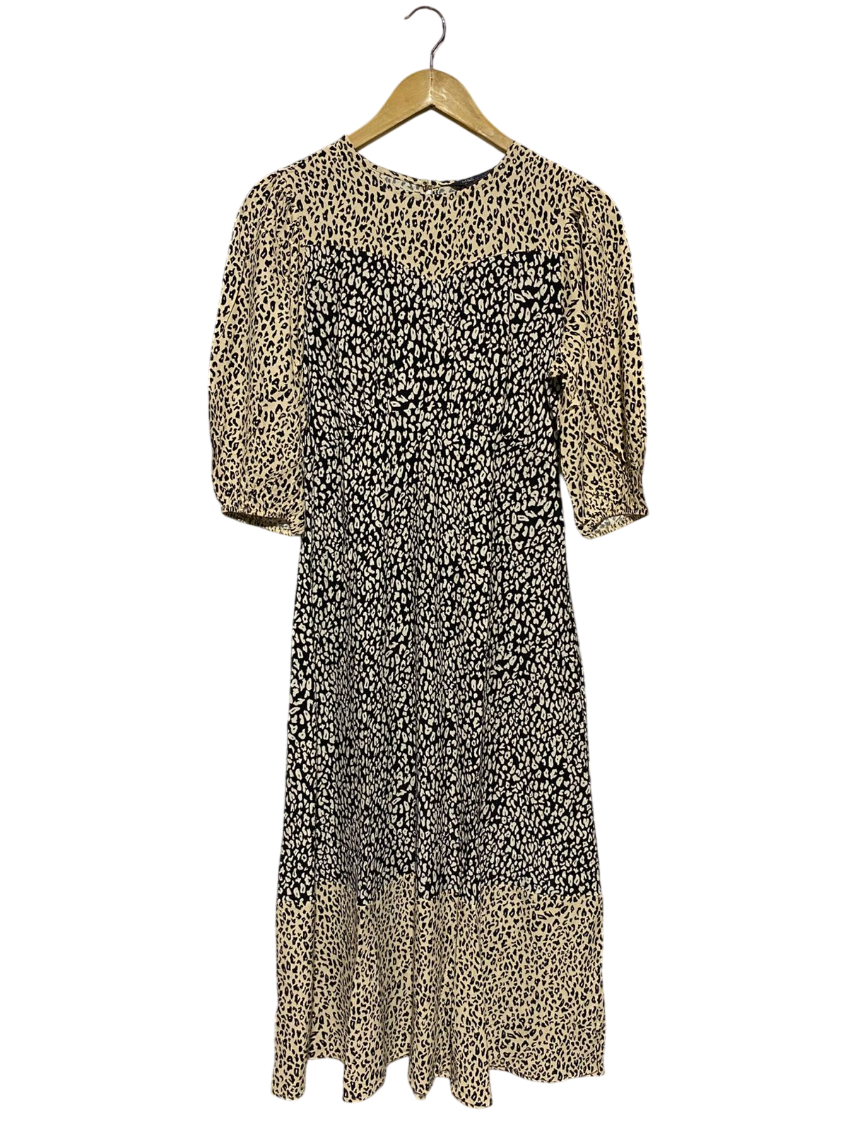 M&S |M| BUST 16| B19| ANIMAL PRINT PUFF SLEEVE MIDI MAXI DRESS