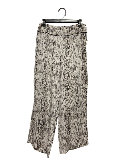 AUTOGRAPH |L| WAIST 30| B19| PRINT WIDE LEG HIGH WAISTED TROUSERS WITH SIDE BUTTON DETAIL