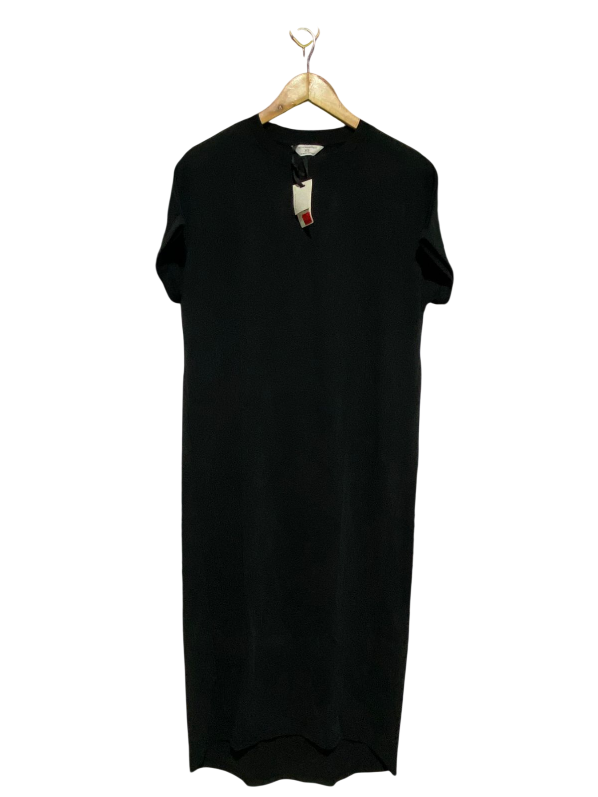 THE PRIMARK |XL| BUST 20| B19| MINIMALIST BLACK SHORT SLEEVE MIDI T-SHIRT DRESS
