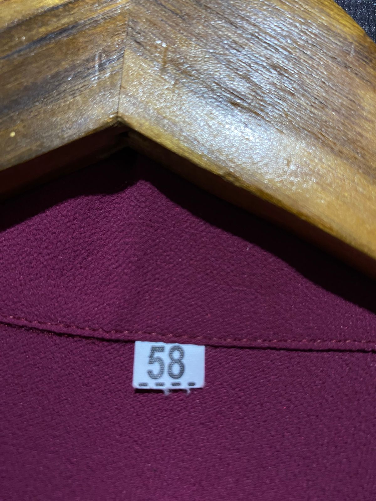 |L| BUST 20| B19| ELEGANT MINT VELVET LONG-SLEEVE SHIRT DRESS - BURGUNDY