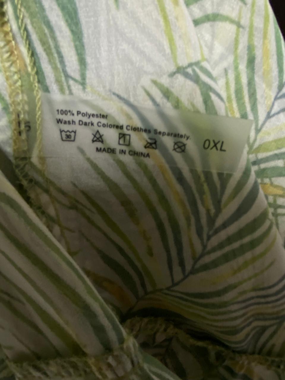 |XL| BUST 20| B19| TROPICAL FERN PRINT OPEN-FRONT MAXI KIMONO - LIME GREEN