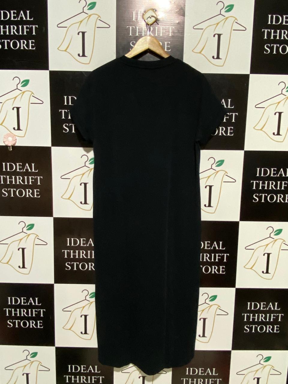 THE PRIMARK |XL| BUST 20| B19| MINIMALIST BLACK SHORT SLEEVE MIDI T-SHIRT DRESS