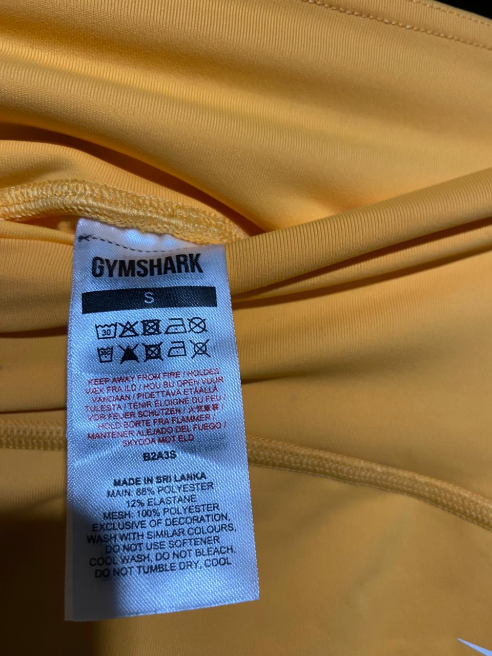 GYMSHARK |S| WAIST 22| MUSTARD YELLOW HIGH WAISTED PERFORMANCE LEGGINGS WITH POCKETS
