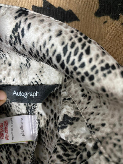 AUTOGRAPH |L| WAIST 30| B19| PRINT WIDE LEG HIGH WAISTED TROUSERS WITH SIDE BUTTON DETAIL