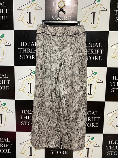 AUTOGRAPH |L| WAIST 30| B19| PRINT WIDE LEG HIGH WAISTED TROUSERS WITH SIDE BUTTON DETAIL