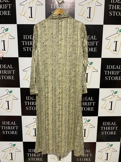 PRIMARK CARES |L| BUST 20| B19| SNAKESKIN PRINT TIE-NECK SATIN MAXI DRESS NWT