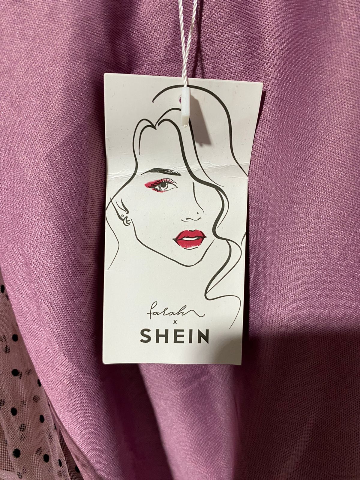 SHEIN |M| BUST 16| B19| VELVET PANEL POLKA DOT MESH LONG SLEEVE MIDI MAXI DRESS