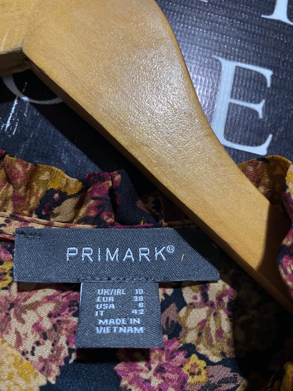 PRIMARK |M| BUST 17| B19| FALL FLORAL PRINT HIGH-NECK MIDI DRESS WITH PUFF SLEEVES