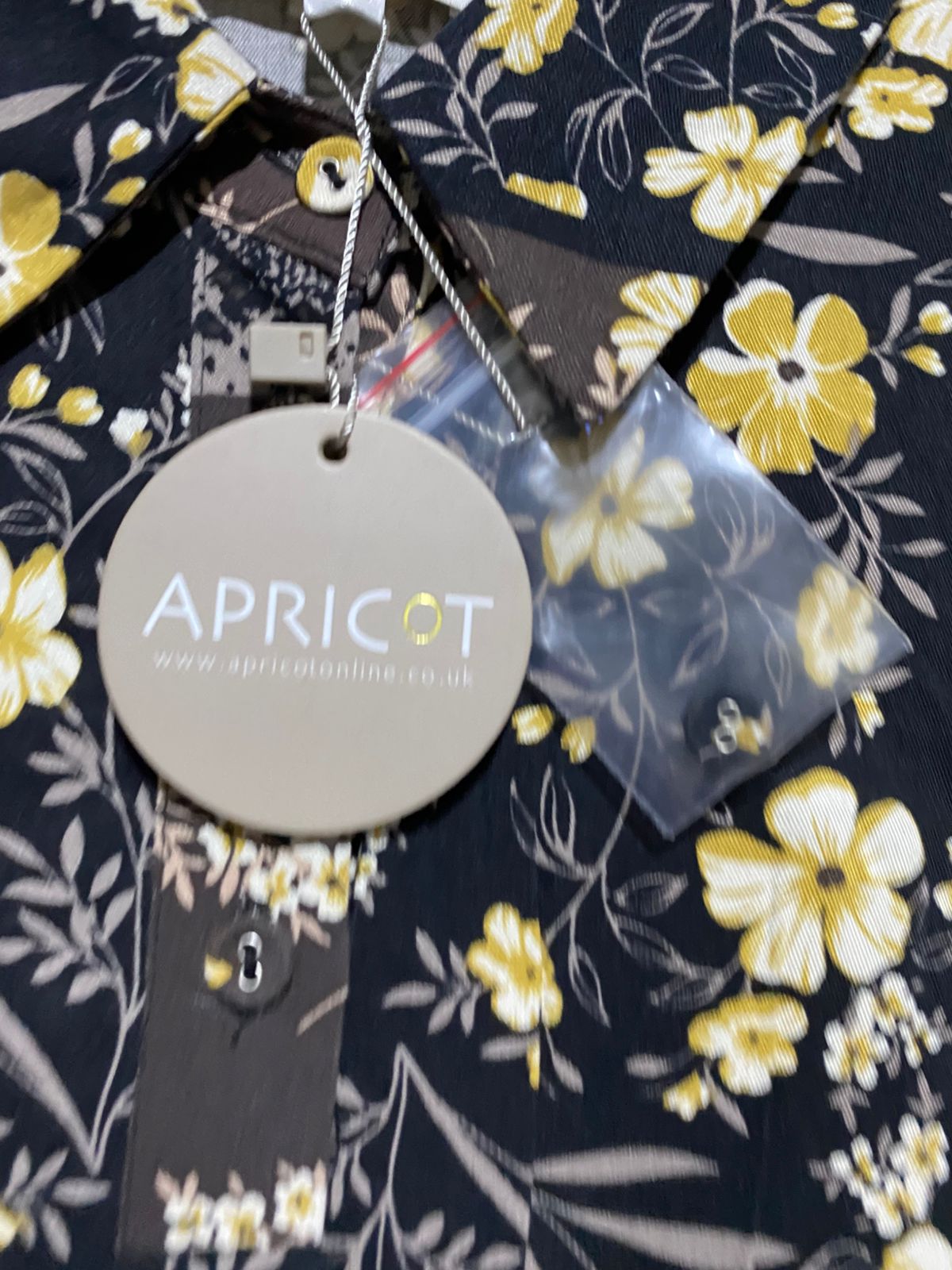 APRICOT |M| BUST 18| B18| PATCHWORK FLORAL PRINT MAXI SHIRT DRESS
