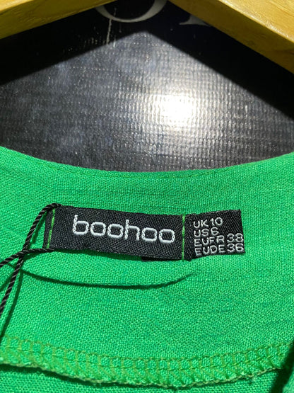 BOOHOO |M| BUST 16| B18| EMERALD GREEN TIERED V-NECK MIDI DRESS
