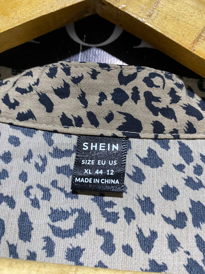 SHEIN  |XL| BUST 21| B18| LEOPARD PRINT TIERED LONG SLEEVE MAXI DRESS