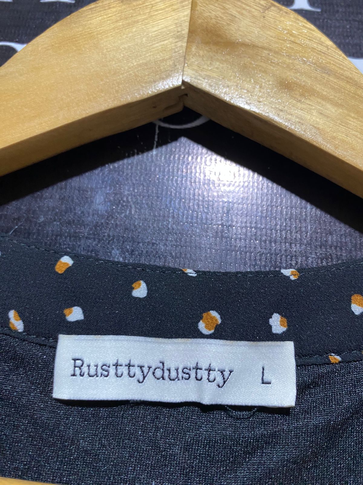 RUSTTY DUSTTY |L| BUST 18| B18| BOHO EMBROIDERED FLORAL BLACK POLKA DOT MAXI DRESS WITH TASSEL TIE
