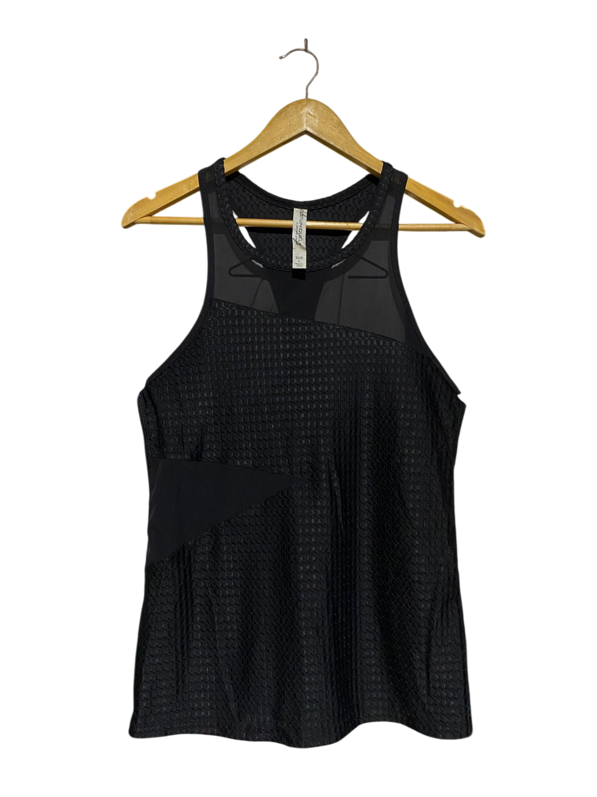 LORNA JANE |L| BUST 17| B20| PREMIUM BLACK MESH PERFORMANCE TANK TOP