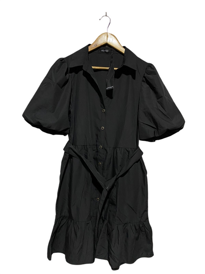 PORTMANS |M| BUST 19| B20| CLASSIC BLACK PUFF SLEEVE MINI SHIRT DRESS