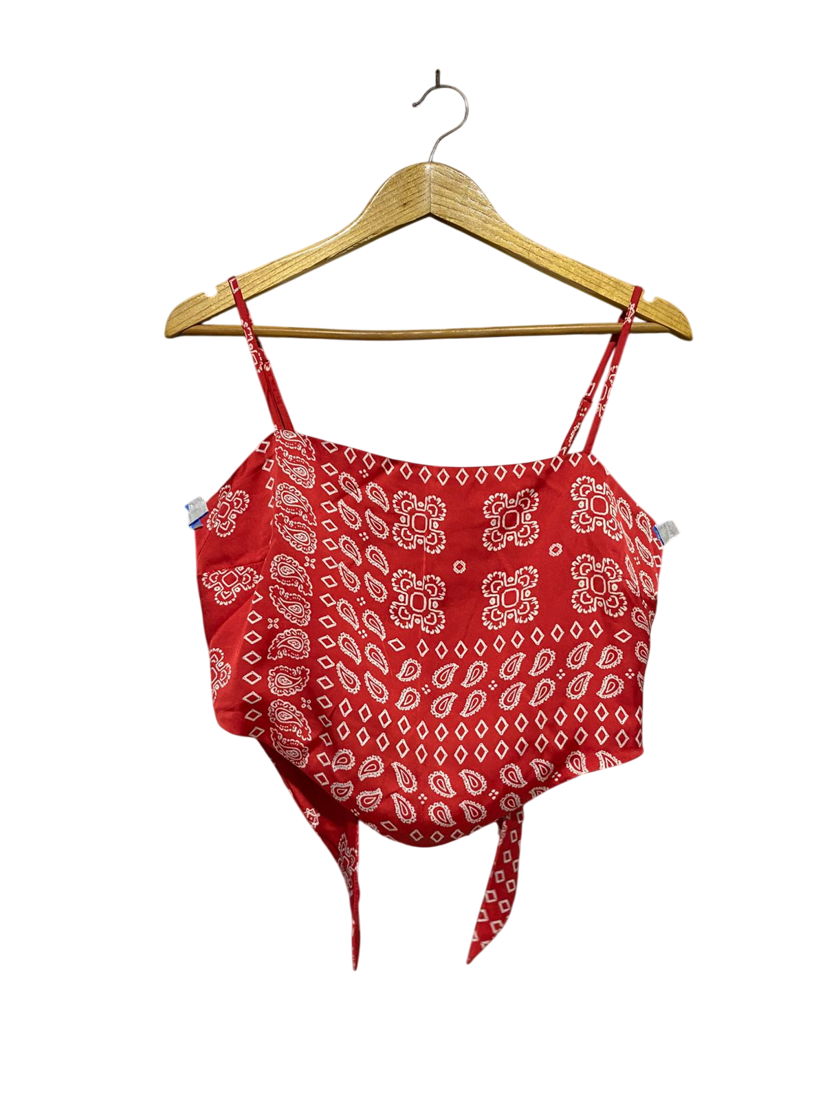 STRADIVARIUS |M| BUST 17| B20| RED BANDANA PRINT CAMI CROP TOP
