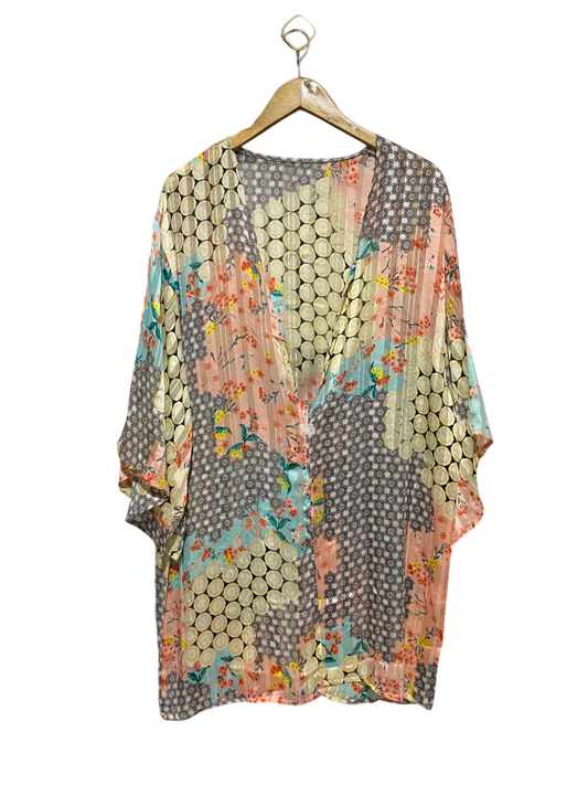|XL| BUST 23| B20| MULTICOLOR PATCHWORK BOHO KIMONO - LIGHTWEIGHT OVERSIZE SHIRT