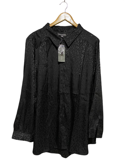 AUTOGRAPH |XL| BUST 26| B20| AUTOGRAPH ANIMAL PRINT BLOUSE - ONYX BLACK