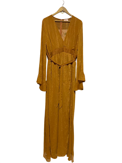SHOWPO |XL| BUST 22| B20| MUSTARD GOLD SHIMMER MAXI DRESS