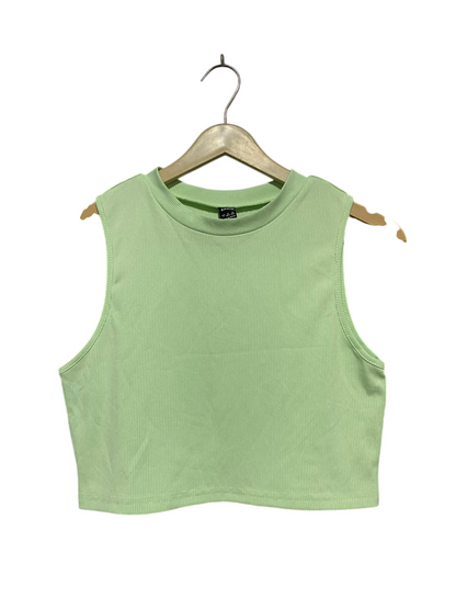 SHEIN |M| BUST 15| B20| PREMIUM RIBBED SLEEVELESS CROP TOP - MINT GREEN