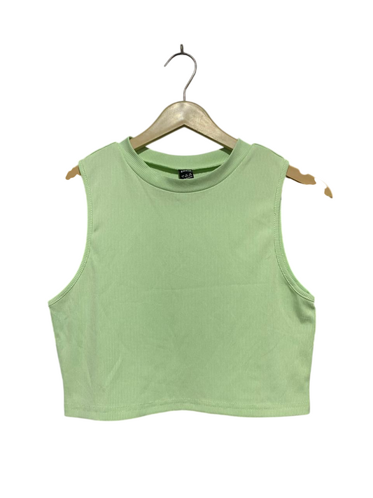SHEIN |M| BUST 15| B20| PREMIUM RIBBED SLEEVELESS CROP TOP - MINT GREEN