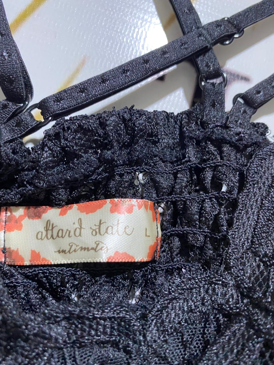ALTARD RTATC |L| BUST 14| B20| PREMIUM BLACK FLORAL LACE BRALETTE