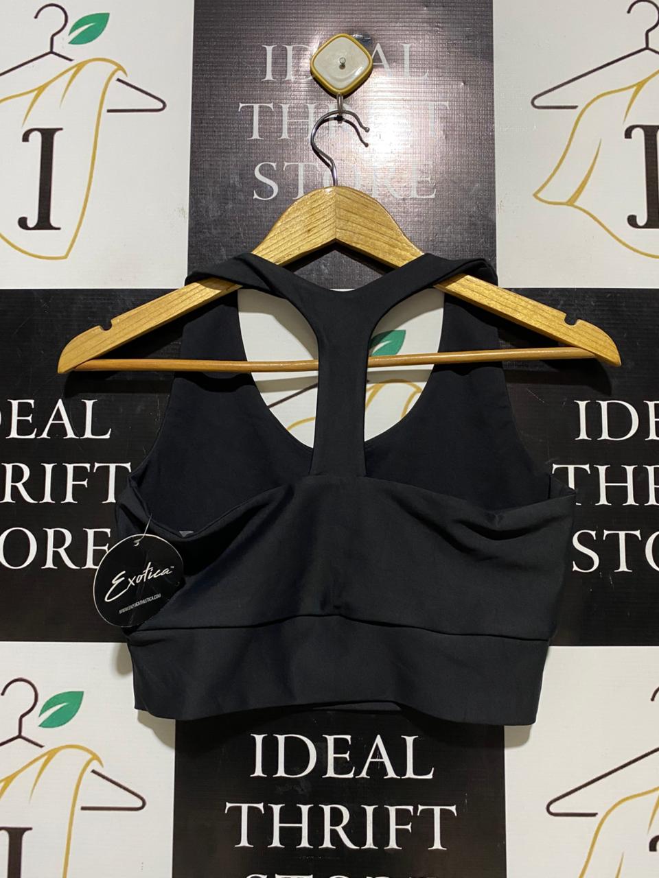 EXOTICA |L| BUST 15| B20| PREMIUM SLEEK BLACK RACERBACK SPORTS BRA