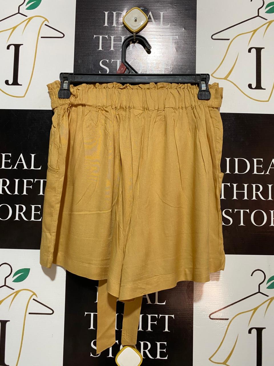 PRIMARK |S| WAIST 26| B20| MUSTARD YELLOW PAPERBAG SHORTS
