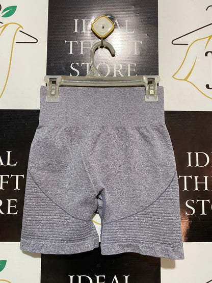 |XS| WAIST 21| B20| PREMIUM GREY SEAMLESS HIGH-WAISTED BIKER SHORTS