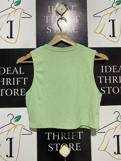 SHEIN |M| BUST 15| B20| PREMIUM RIBBED SLEEVELESS CROP TOP - MINT GREEN