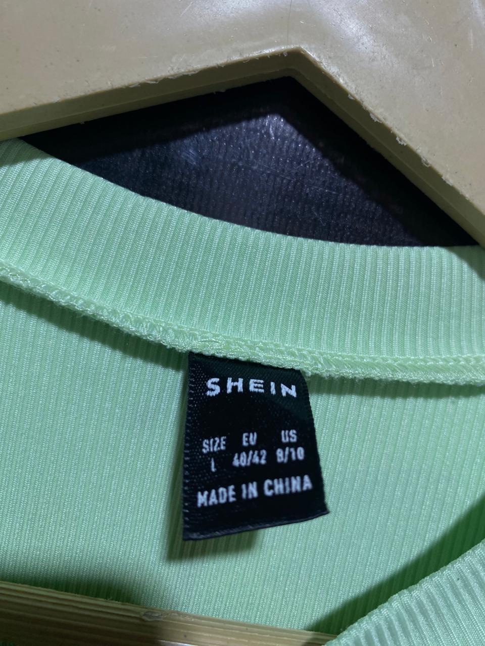 SHEIN |M| BUST 15| B20| PREMIUM RIBBED SLEEVELESS CROP TOP - MINT GREEN