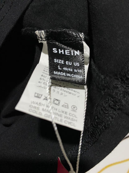 SHEIN |M| BUST 16| B20| GLITTER STAR EMBELLISHED CROP TEE - JET BLACK