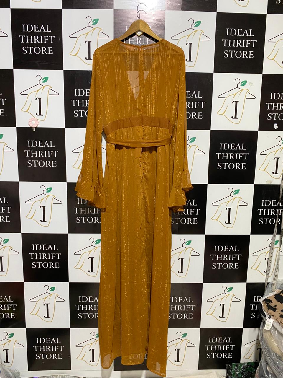SHOWPO |XL| BUST 22| B20| MUSTARD GOLD SHIMMER MAXI DRESS