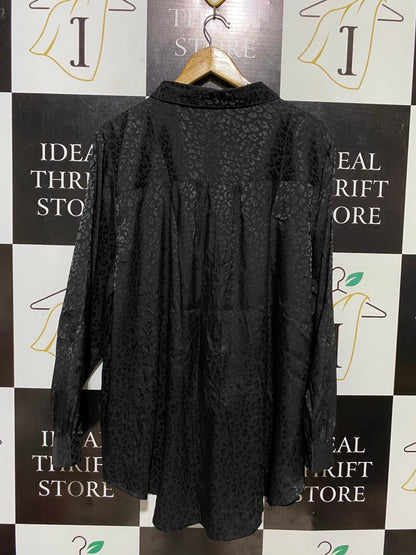 AUTOGRAPH |XL| BUST 26| B20| AUTOGRAPH ANIMAL PRINT BLOUSE - ONYX BLACK