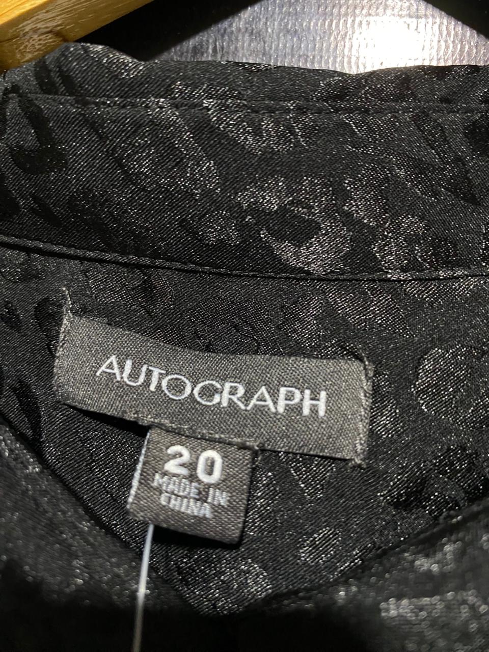 AUTOGRAPH |XL| BUST 26| B20| AUTOGRAPH ANIMAL PRINT BLOUSE - ONYX BLACK