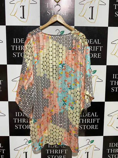 |XL| BUST 23| B20| MULTICOLOR PATCHWORK BOHO KIMONO - LIGHTWEIGHT OVERSIZE SHIRT