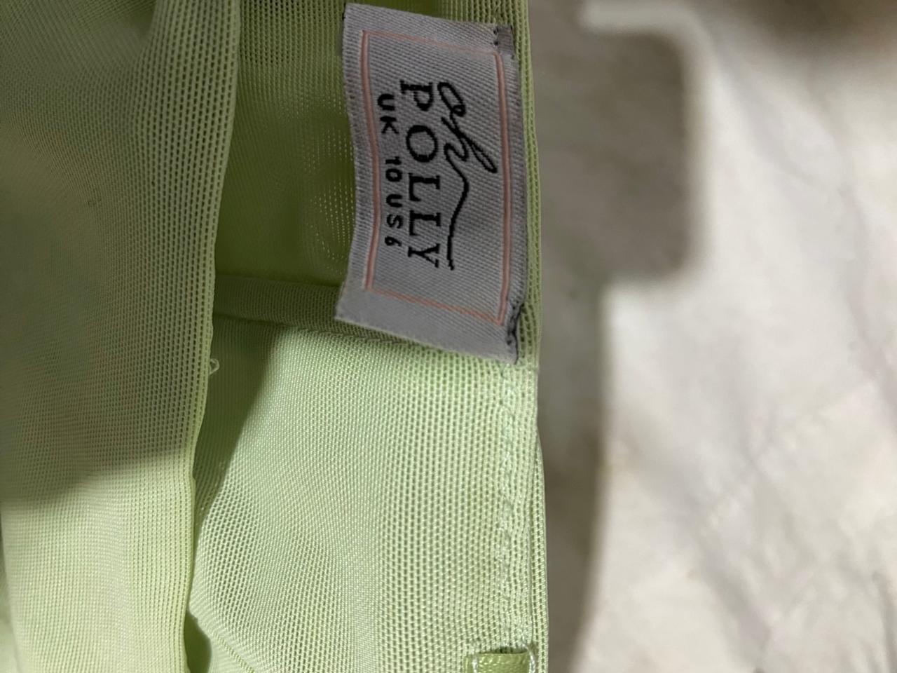 OH POLLY |M| B20| LIME GREEN CRYSTAL CORSET & DRAPED MAXI SET