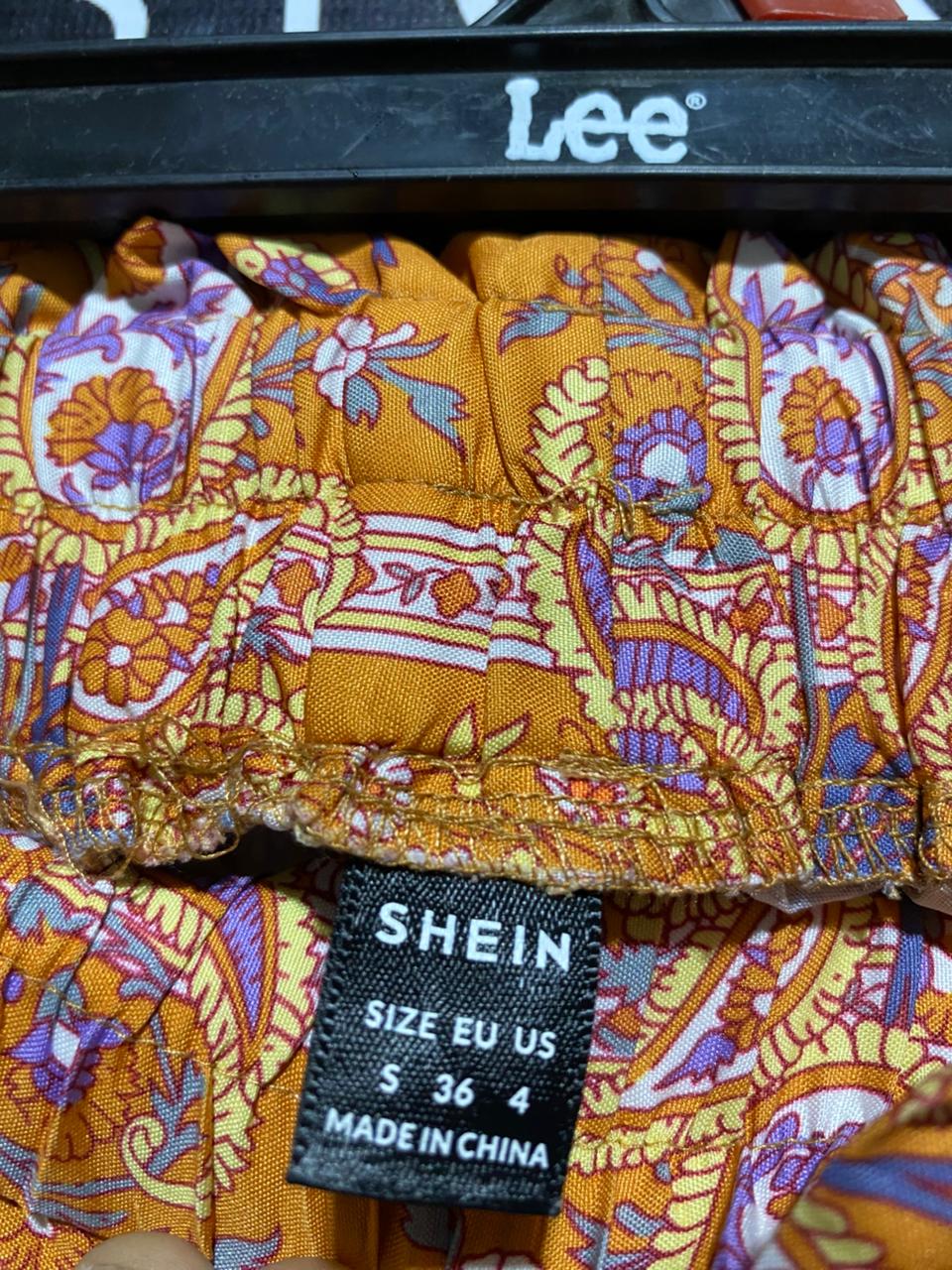 SHEIN |S| WAIST 26| B20| VIBRANT MUSTARD BOHEMIAN PAISLEY MAXI SKIRT
