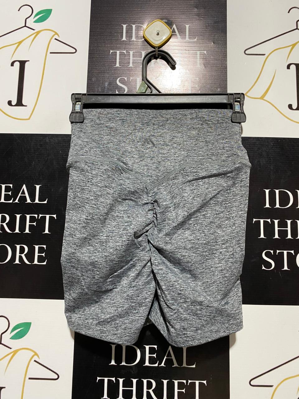 ROCK WEAR |XS| WAIST 22| B20| PREMIUM HIGH-WAISTED GREY MARL BIKER SHORTS