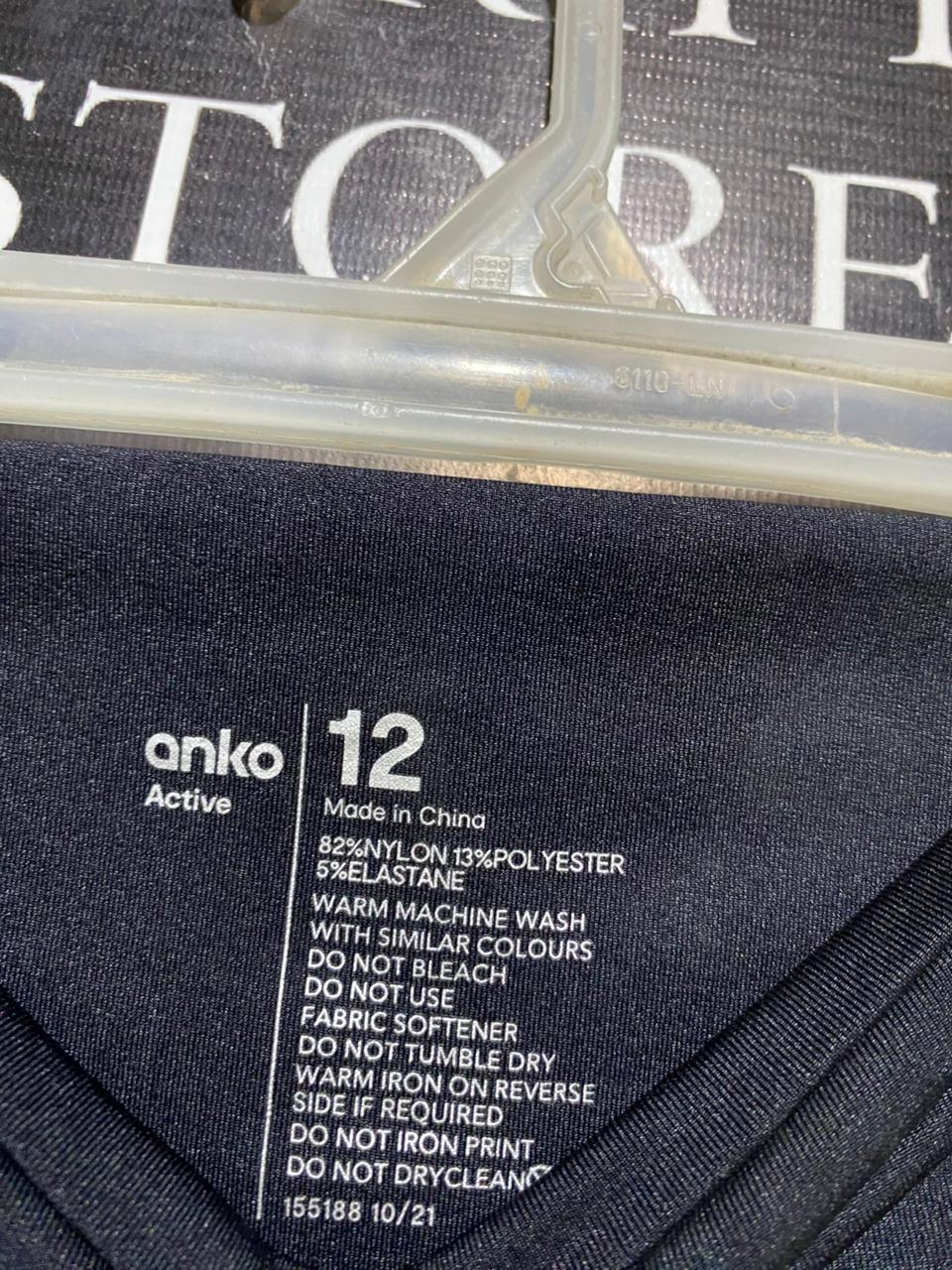 ANKO ACTIVE |XXS| WAIST 20| B20| PREMIUM BLACK TEXTURED HIGH-WAISTED ACTIVEWEAR LEGGINGS