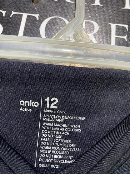 ANKO ACTIVE |XXS| WAIST 20| B20| PREMIUM BLACK TEXTURED HIGH-WAISTED ACTIVEWEAR LEGGINGS