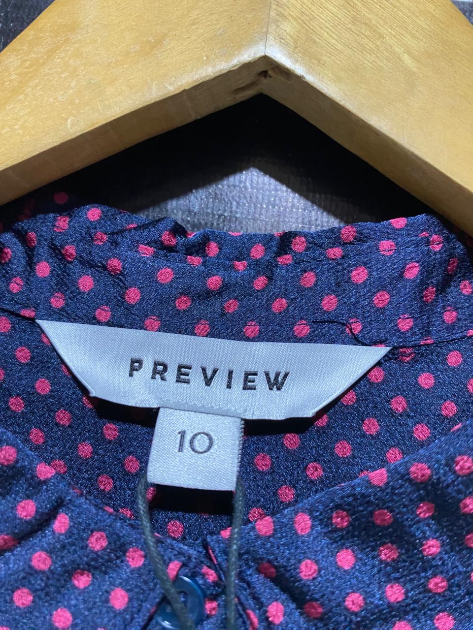 PREVIEW |M| BUST 18| B20| PURPLE POLKA DOT SLEEVELESS BUTTON-DOWN BLOUSE