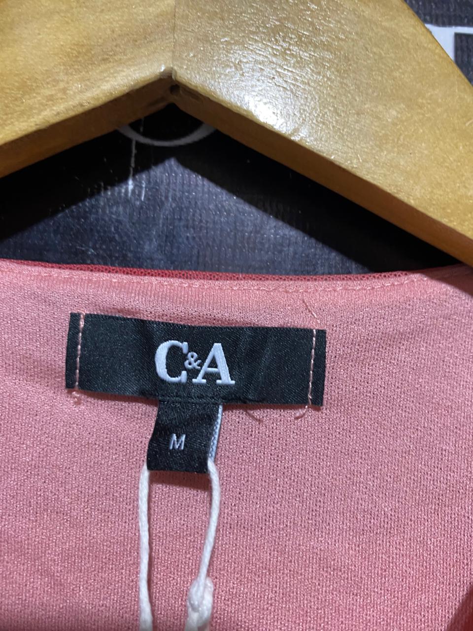 C&A |M| BUST 17| B20| VIBRANT MULTICOLOR RUCHE FRONT MESH TOP