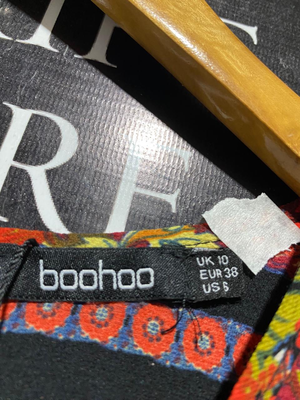 BOOHOO |XL| BUST FREE| B20| BOHEMIAN MULTICOLOR PATCHWORK PRINT LONG MAXI DRESS