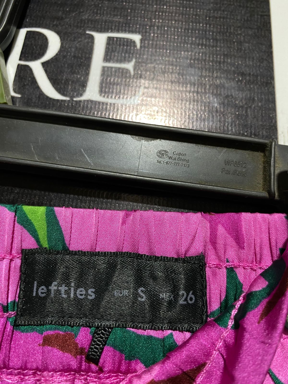 LEFTIES |S| BUST 27| B20| PINK AND GREEN FLORAL WIDE LEG SATIN PANTS